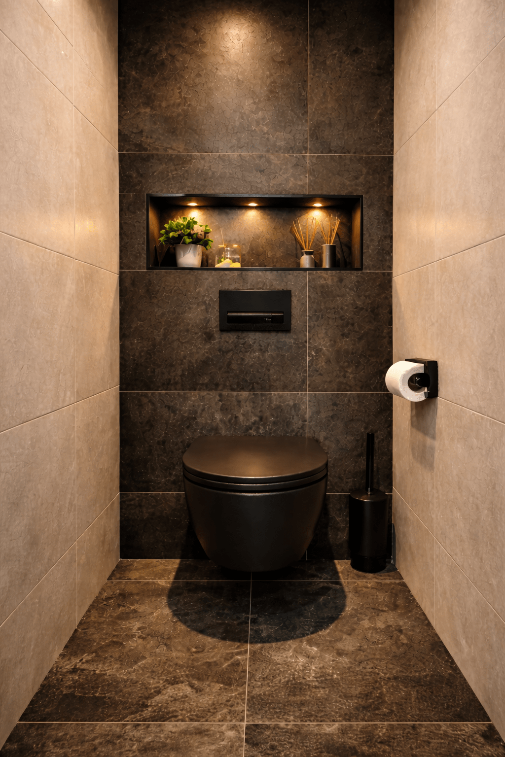 Luxe stone-look toilet ruimte